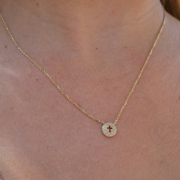 Diamond Faith - 9K Solid Gold & Diamonds Necklace