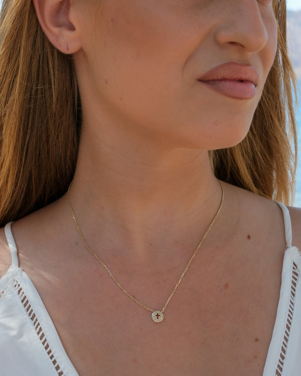 Diamond Faith - 9K Solid Gold & Diamonds Necklace