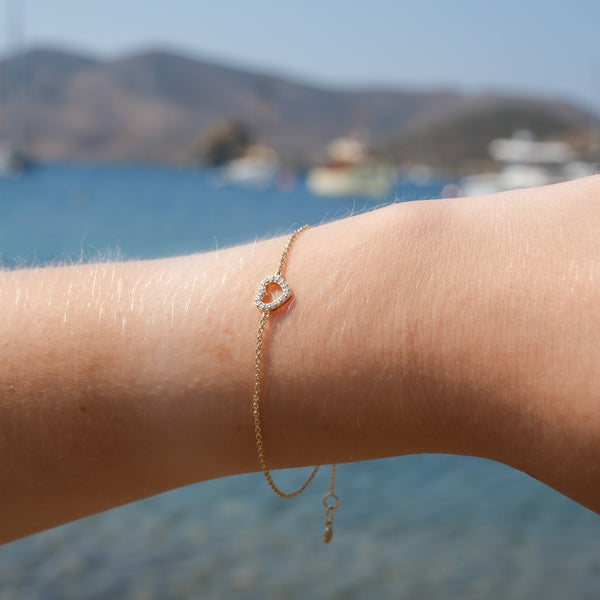 Dainty Love - 14K Solid Gold & Diamonds Bracelet