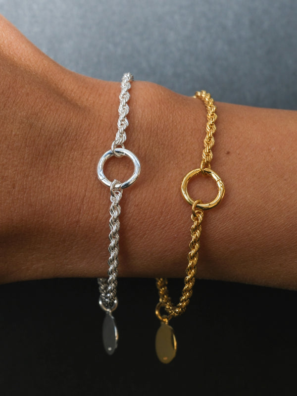 Rope Chain Pendant Link Bracelet