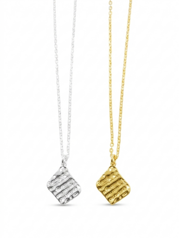 Aphrodite Love Words Necklace in Sterling Silver and 18K Gold Plated