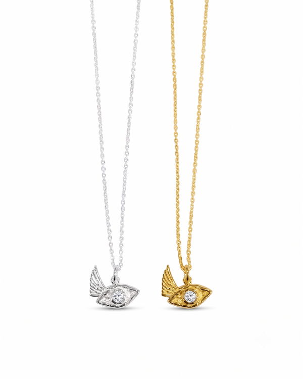 The Messenger's Eye Necklace in Sterling Silver and 18K Gold Plated