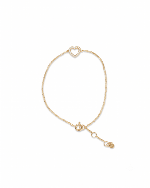 Dainty Love 14K Solid Gold and Diamonds Bracelet