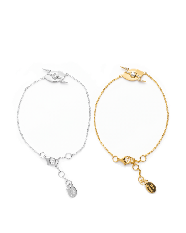 Zeus Bolt Eye Bracelet in Sterling Silver and 18K Gold Plated
