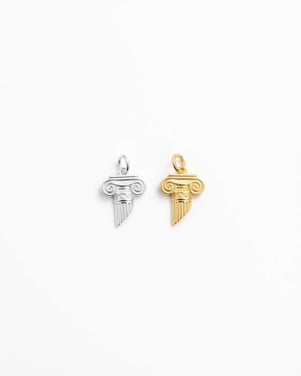 Greek Column Pendant in Sterling Silver and 18K Gold Plated