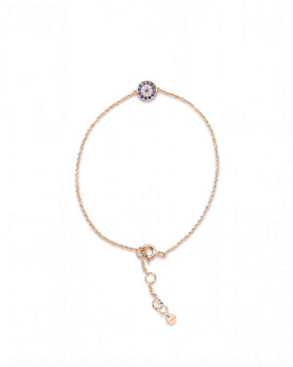 Dazzling Defiance - 14K Solid Gold & Diamonds/Sapphires Bracelet