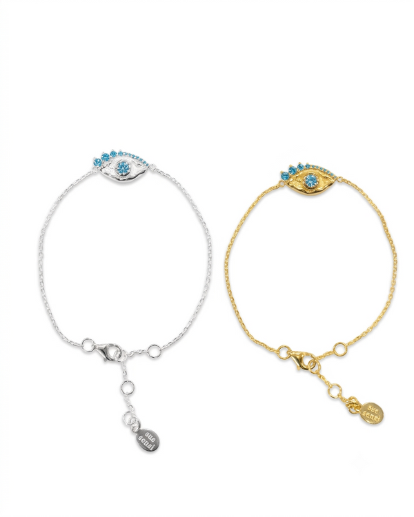 Poseidon Wave Eye Bracelet in Sterling Silver and 18K Gold Plated
