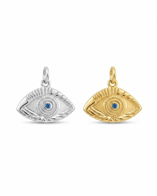 Ancient Eye Pendant in Sterling Silver and 18K Gold Plated