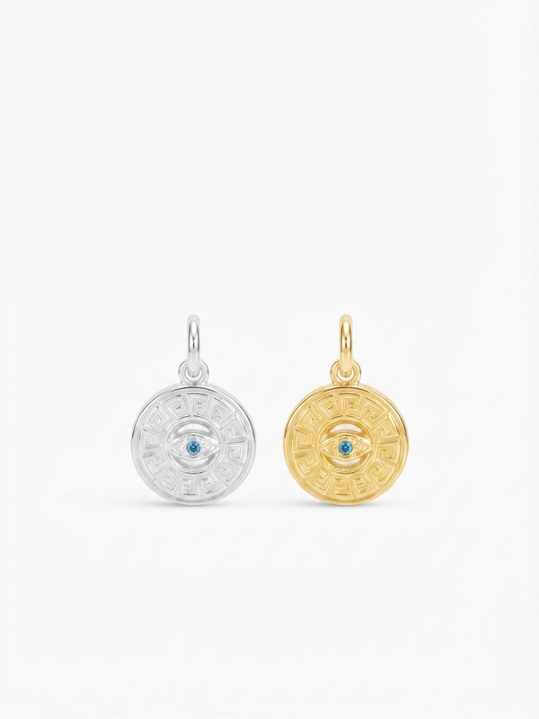 Hera Eye Pendant in Sterling Silver and 18K Gold Plated