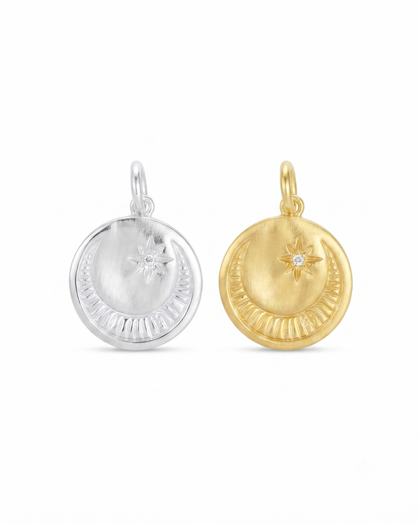Artemis Moon Pendant in Sterling Silver and 18K Gold Plated