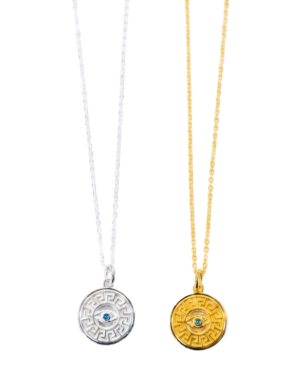 Hera Eye Necklace in Sterling Silver and 18K Gold Plated