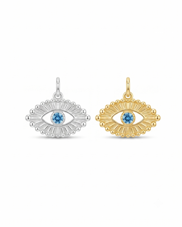 All Blue Eye Pendant in Sterling Silver and 18K Gold Plated